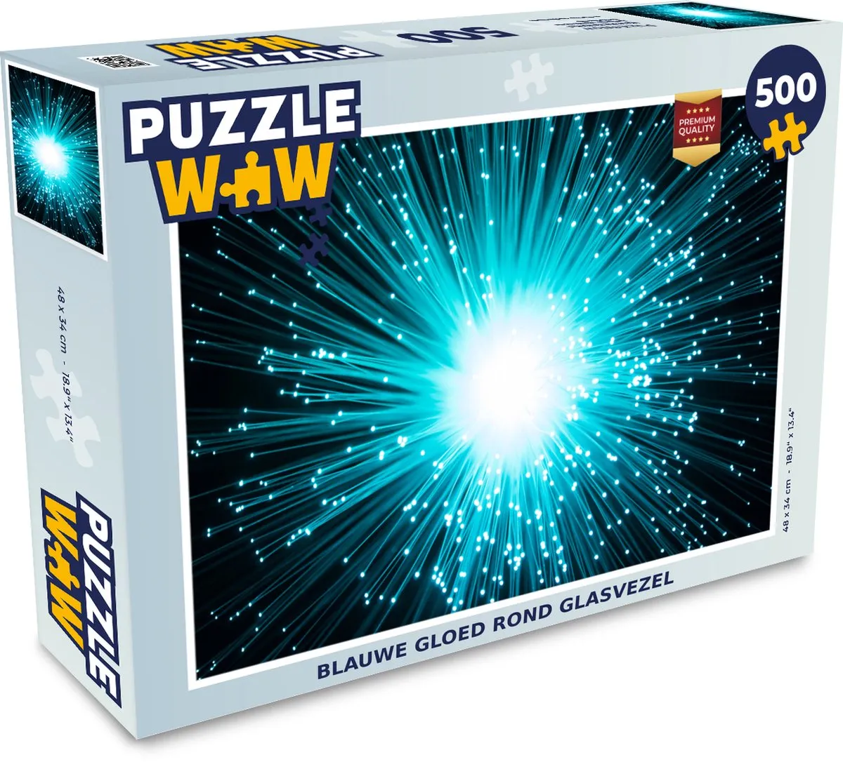 PuzzleWow Legpuzzel Blauwe gloed 500 Stuks