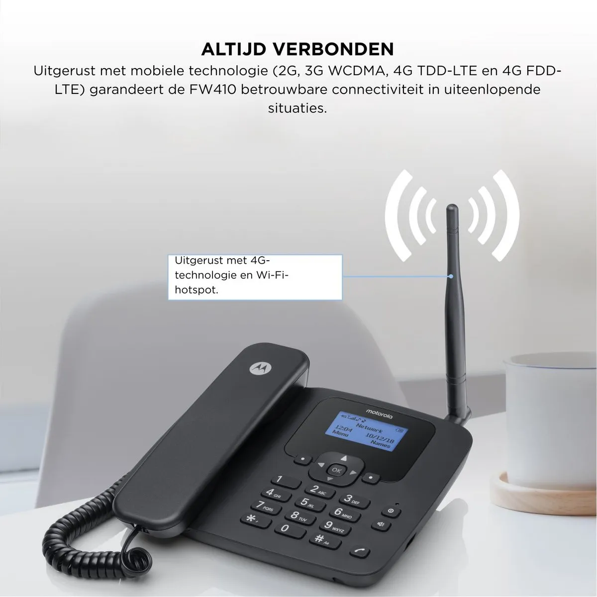 Motorola FW410L Vaste Telefoon - 4G - Zwart