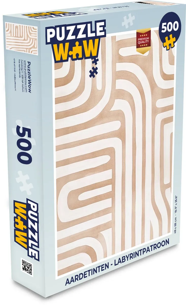 PuzzleWow Legpuzzel 500 Stuks - Labyrintpatroon