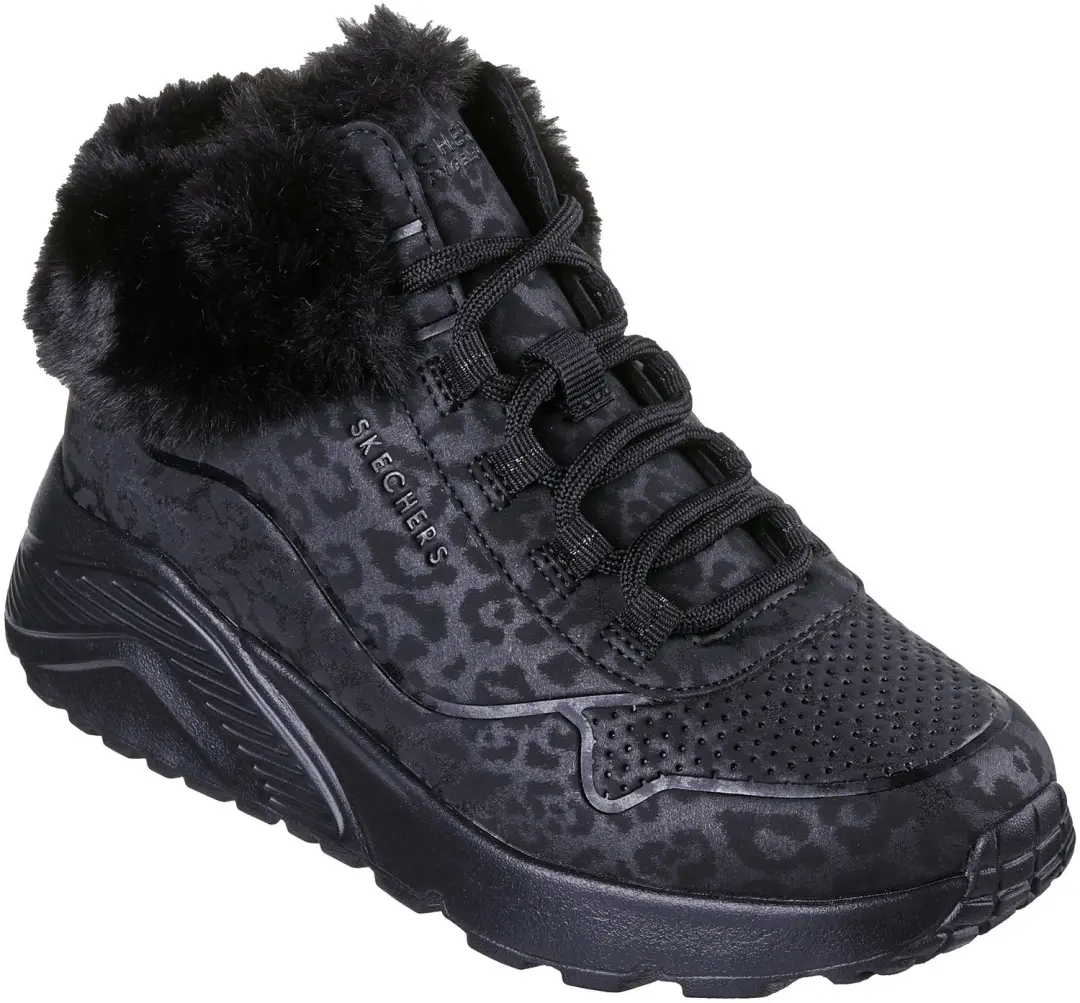 Baskets Montante Enfant à lacets Uno Lite Cozy Leopard