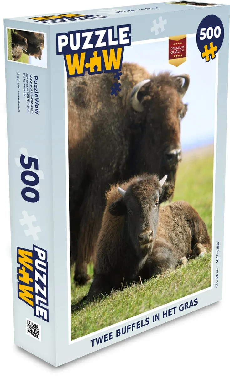 PuzzleWow Puzzel Buffel Legpuzzel 500 Stuks - Multicolor