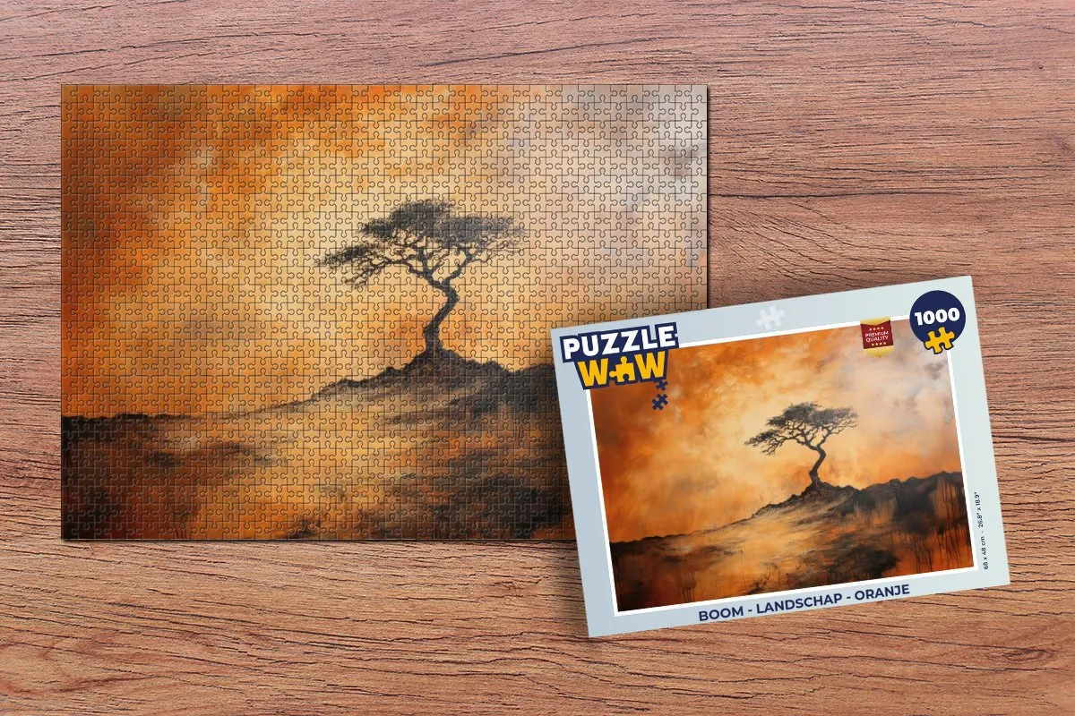 PuzzleWow Boom Landschap Legpuzzel 1000 Stuks - Oranje