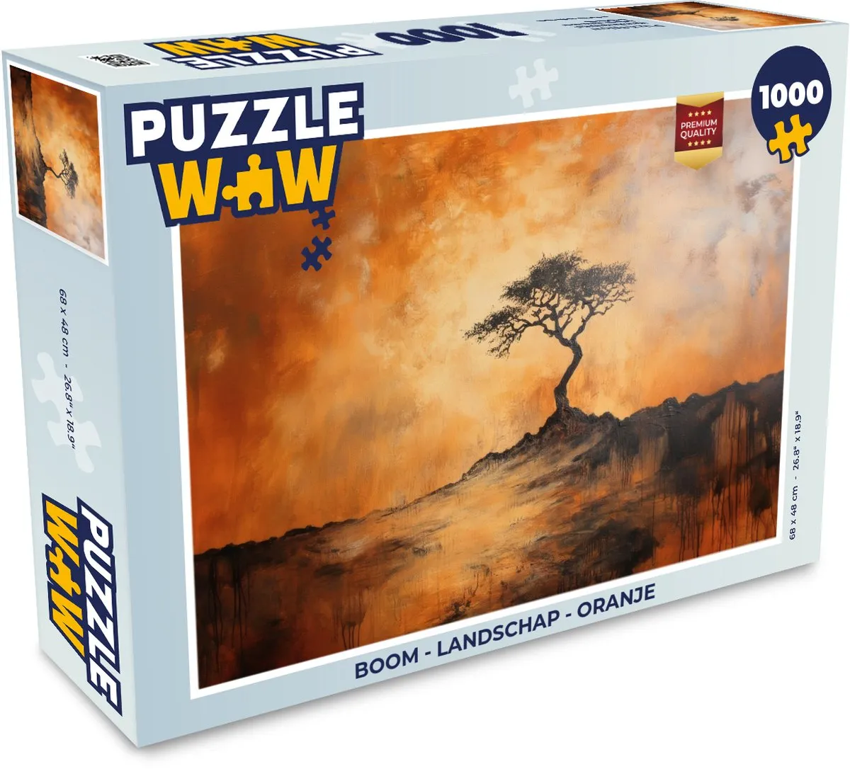 PuzzleWow Boom Landschap Legpuzzel 1000 Stuks - Oranje