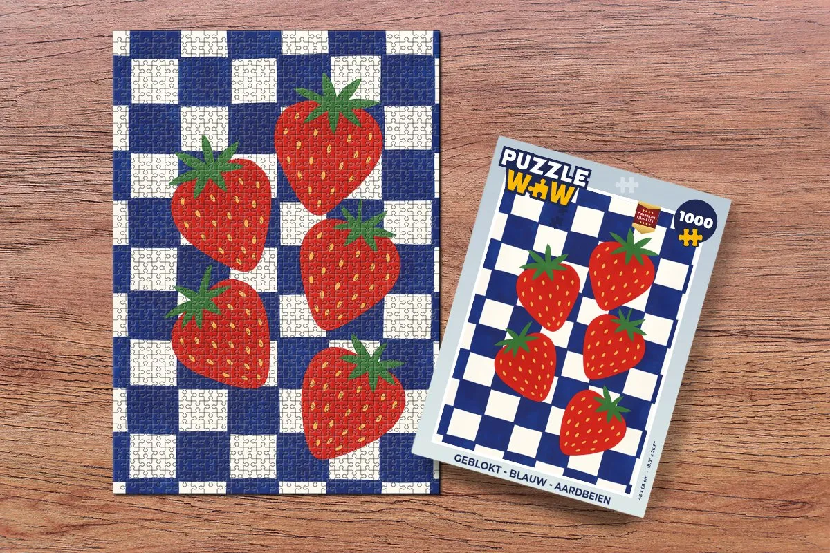 PuzzleWow Geblokt 1000 Stuks - Aardbeien