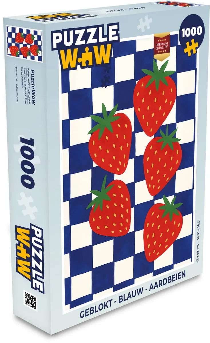 PuzzleWow Geblokt 1000 Stuks - Aardbeien