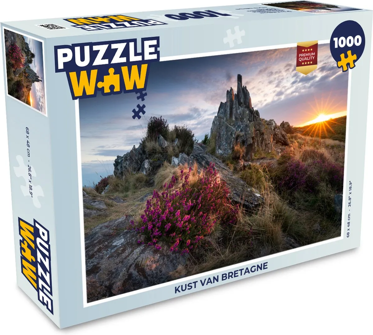 PuzzleWow Legpuzzel Kust van Bretagne 1000 Stuks