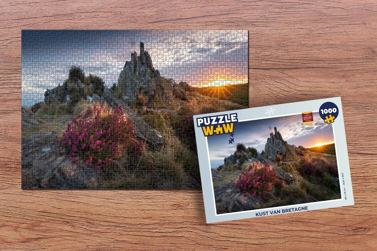 PuzzleWow Legpuzzel Kust van Bretagne 1000 Stuks - Multicolor