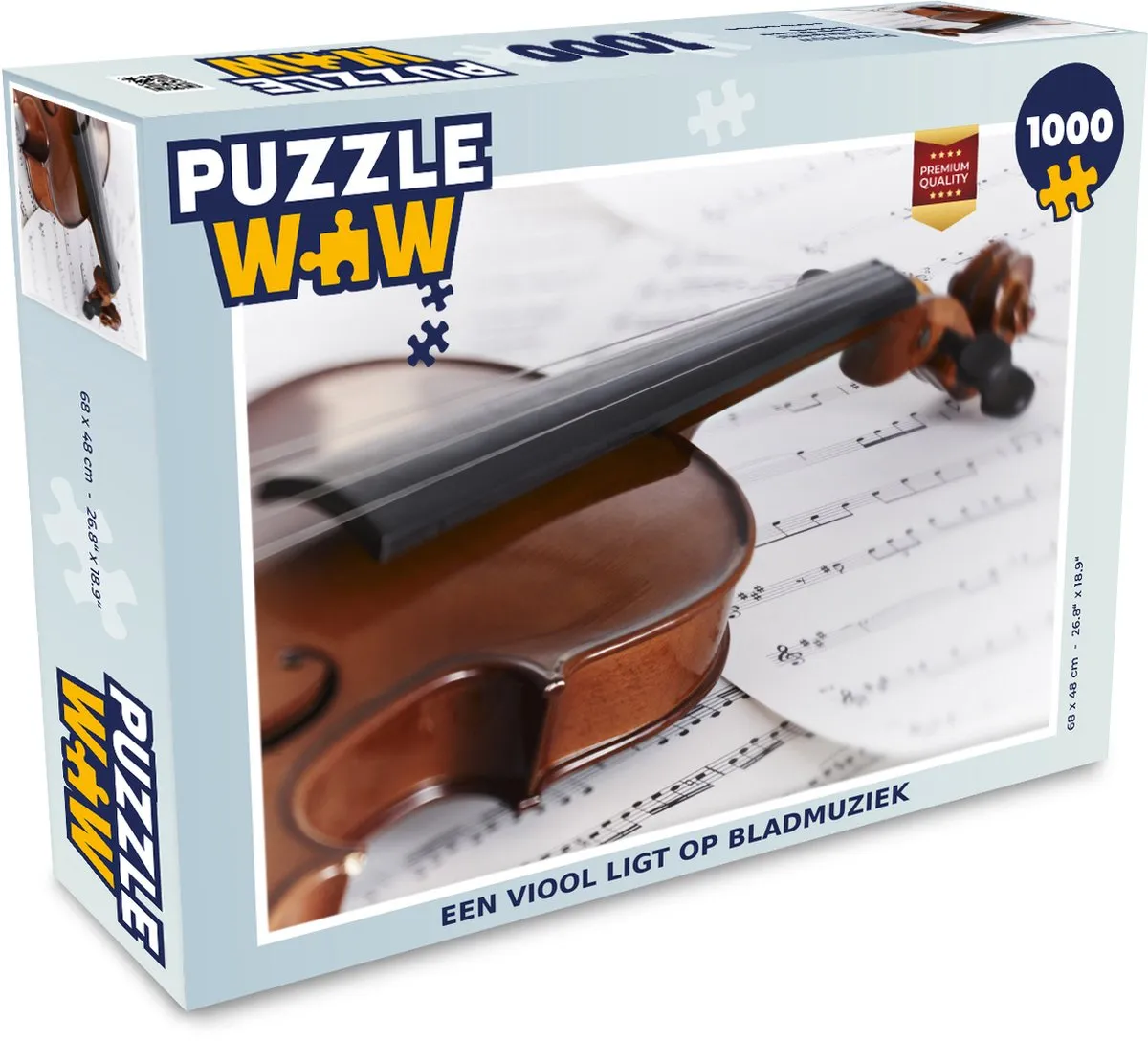 PuzzleWow Viool op bladmuziek Legpuzzel 1000 Stuks - Multicolor