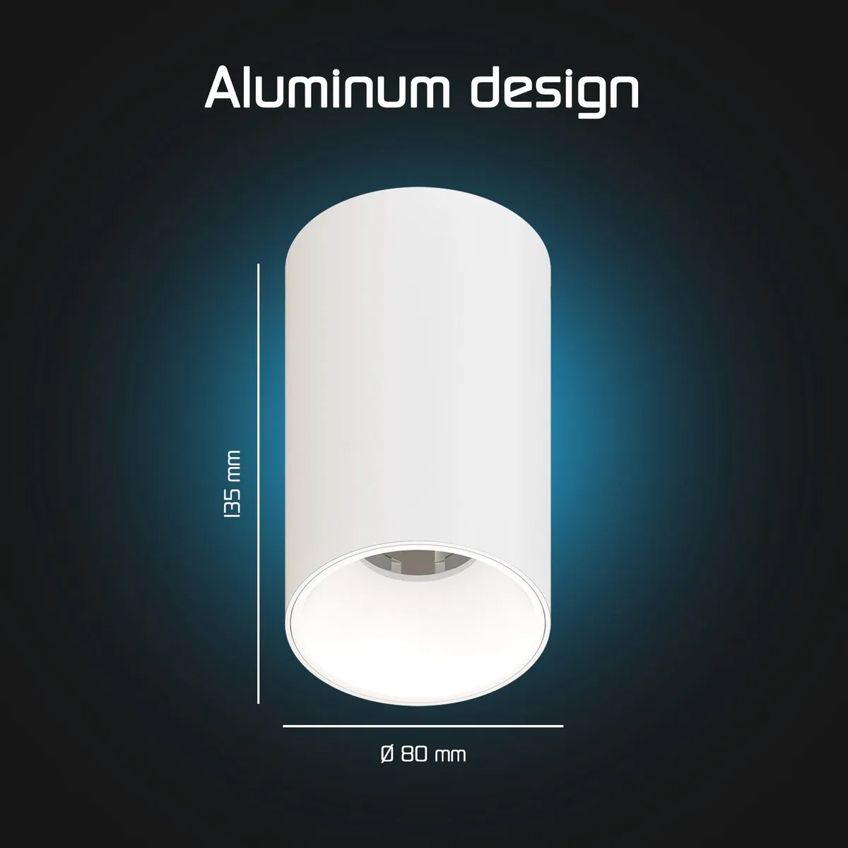 LEDVION LED Opbouwspot Rond Ø80mm GU10 - 3W - 6 Stuks