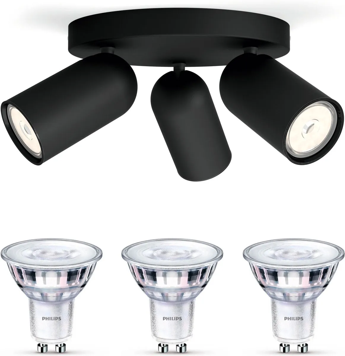 Philips Pongee Opbouwspot 3x GU10 Warmwit
