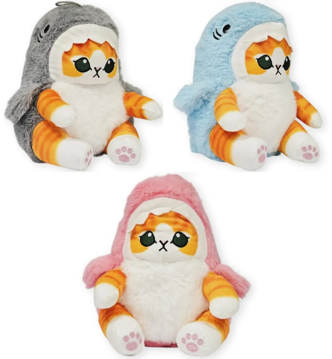 Topknuffels Kat in Haai Onesie Pyjama - 25cm Grijs
