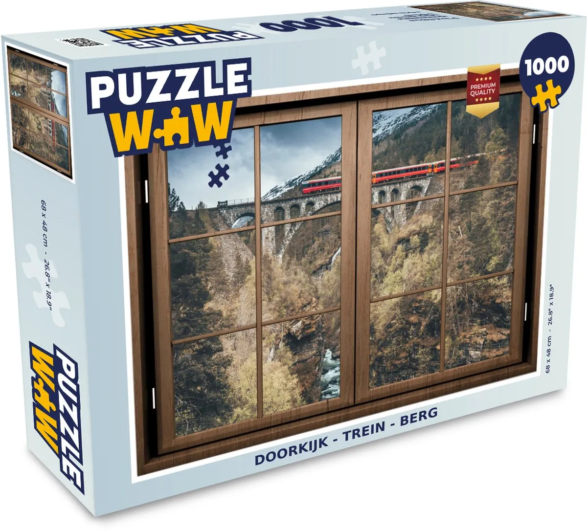 PuzzleWow Doorkijk Trein Berg Legpuzzel 1000 Stuks