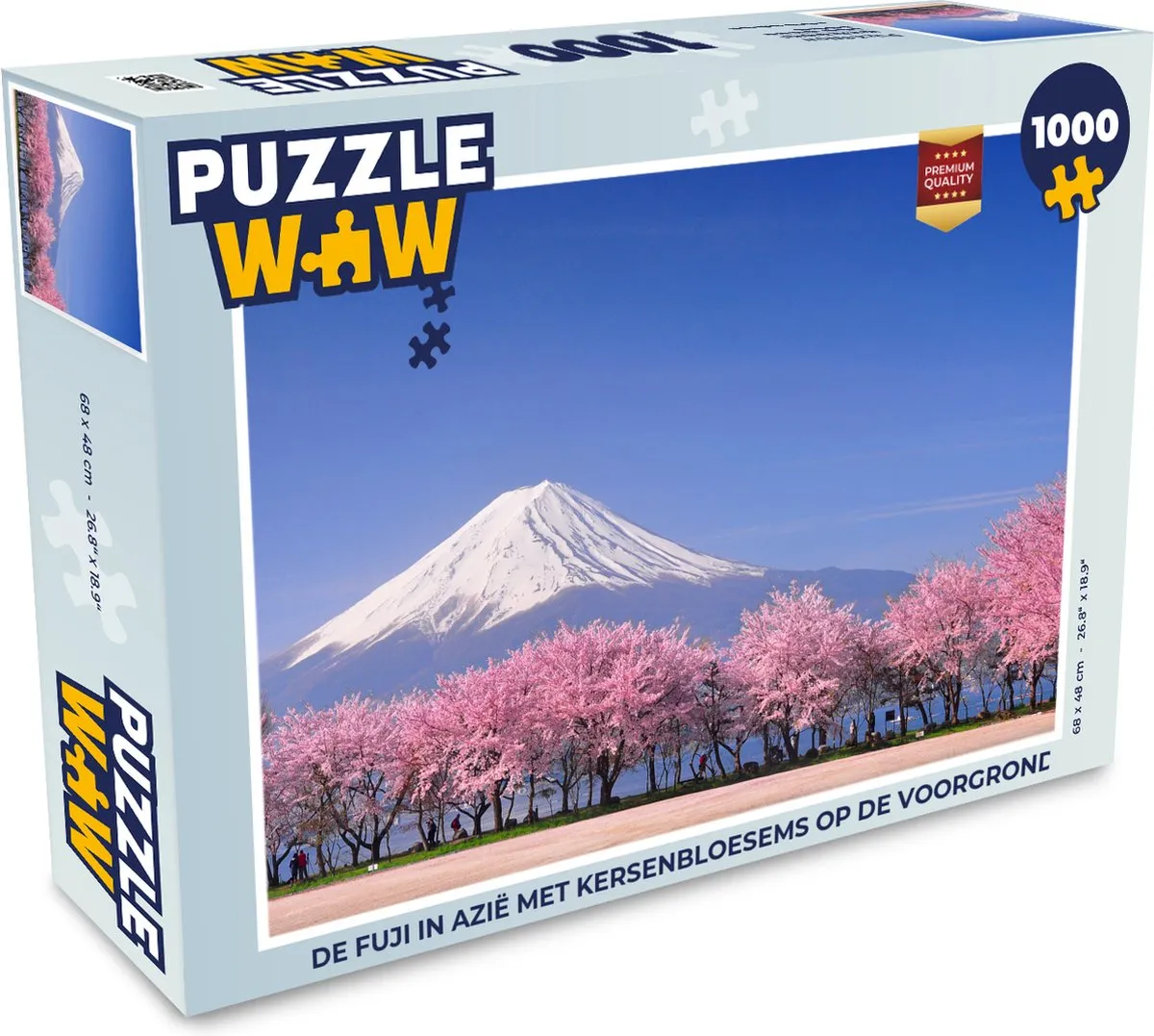 PuzzleWow Fuji met Kersenbloesem Legpuzzel 1000 Stuks - Multicolor