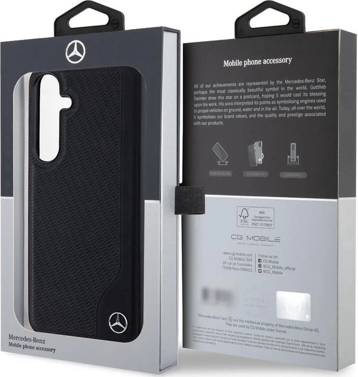 Mercedes-Benz Debossed Line Hoesje S24 - Zwart - MagSafe