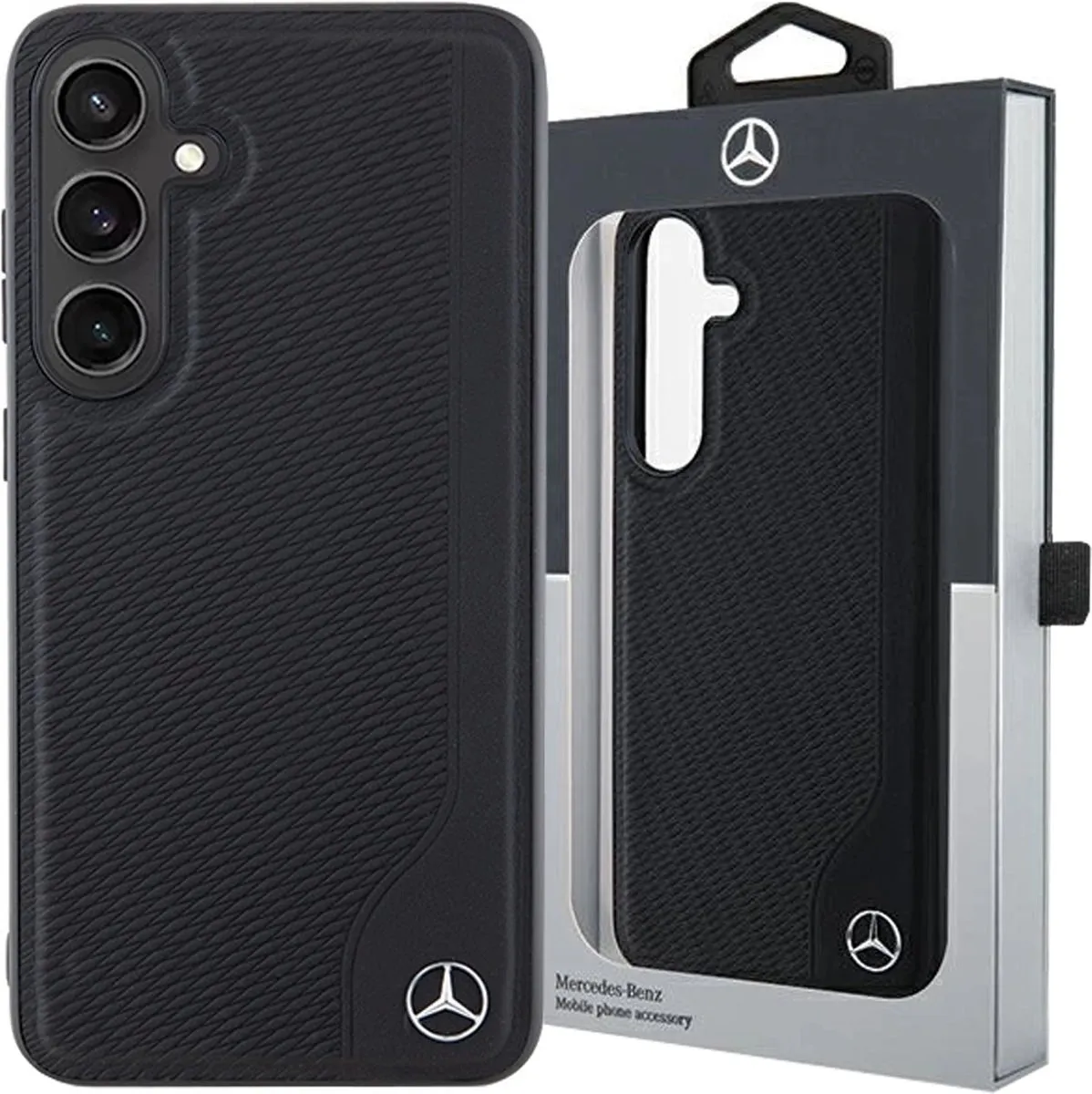Mercedes-Benz Debossed Line Hoesje S24 - Zwart - MagSafe