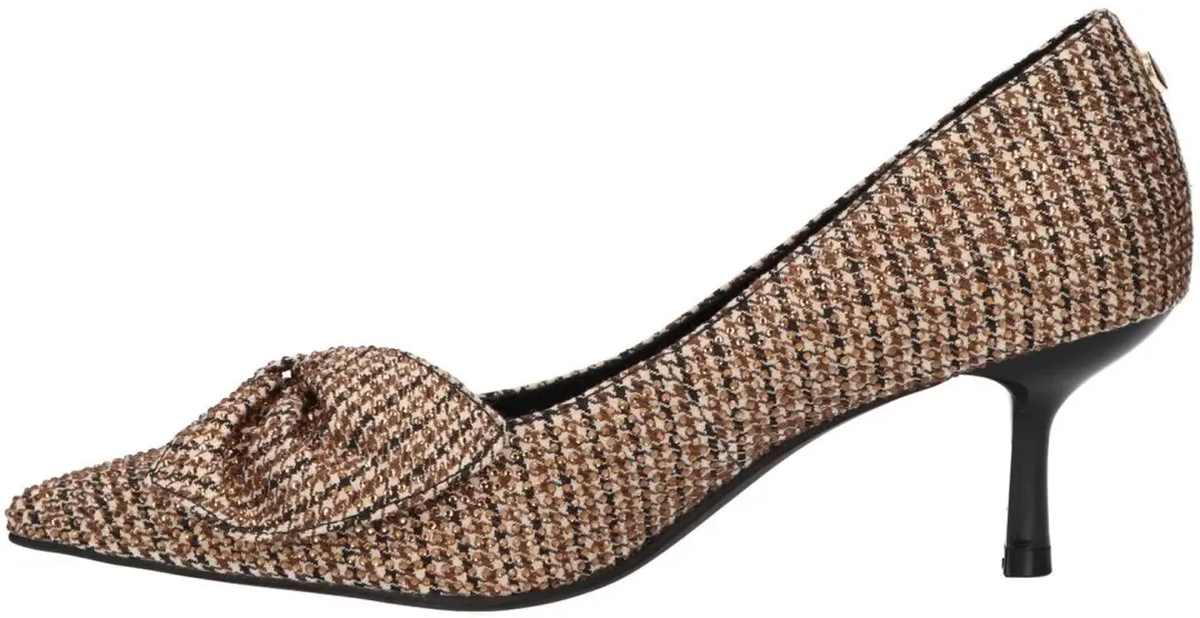 La Strada Pump Met Steentjes Beige Textiel