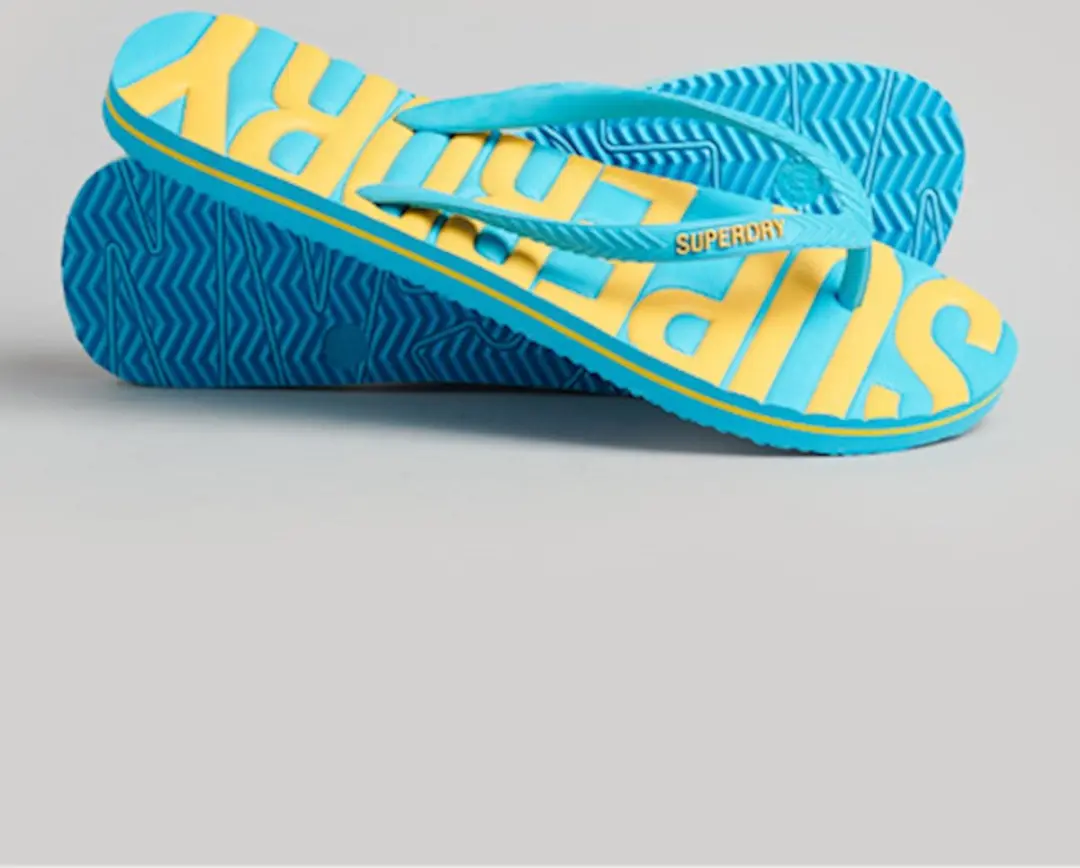 Superdry Dames Vegan Teenslippers Beach Blue