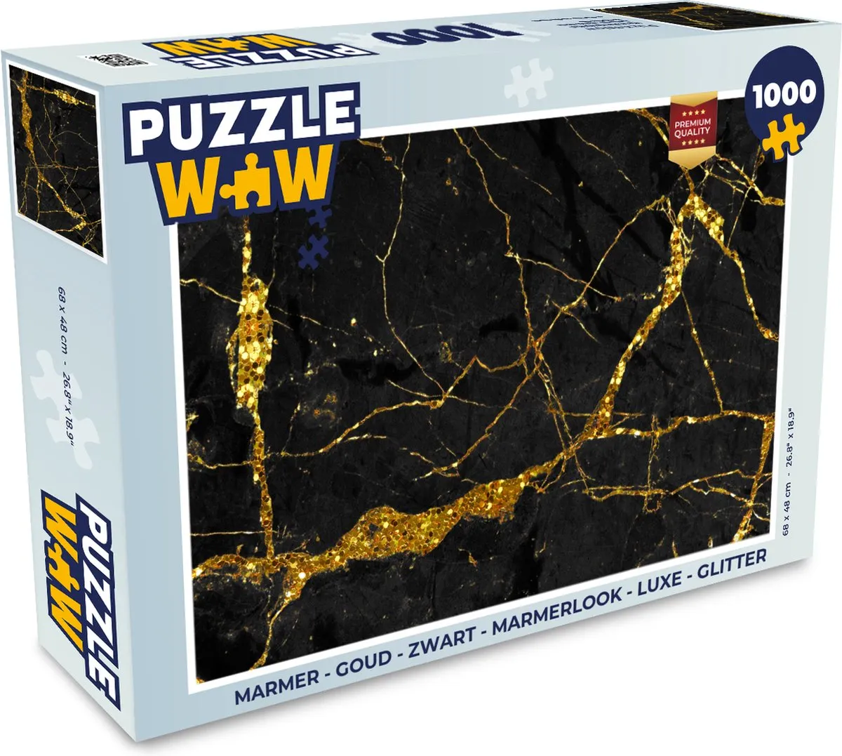 PuzzleWow Marmerlook Legpuzzel 1000 Stuks - Multicolor