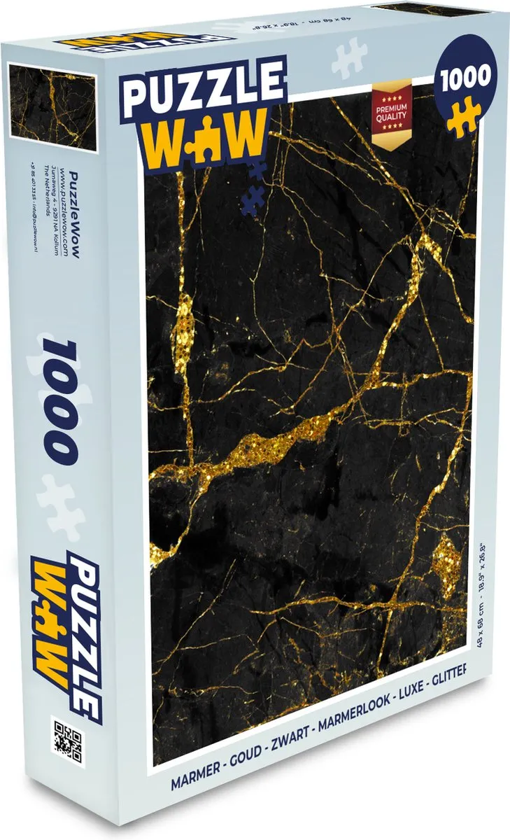 PuzzleWow Marmerlook Legpuzzel 1000 Stuks - Multicolor