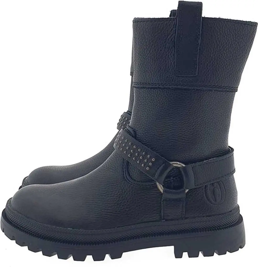 Shoesme BK23W004 leren Biker laarzen zwart maat 24 met rits uitneembare zool