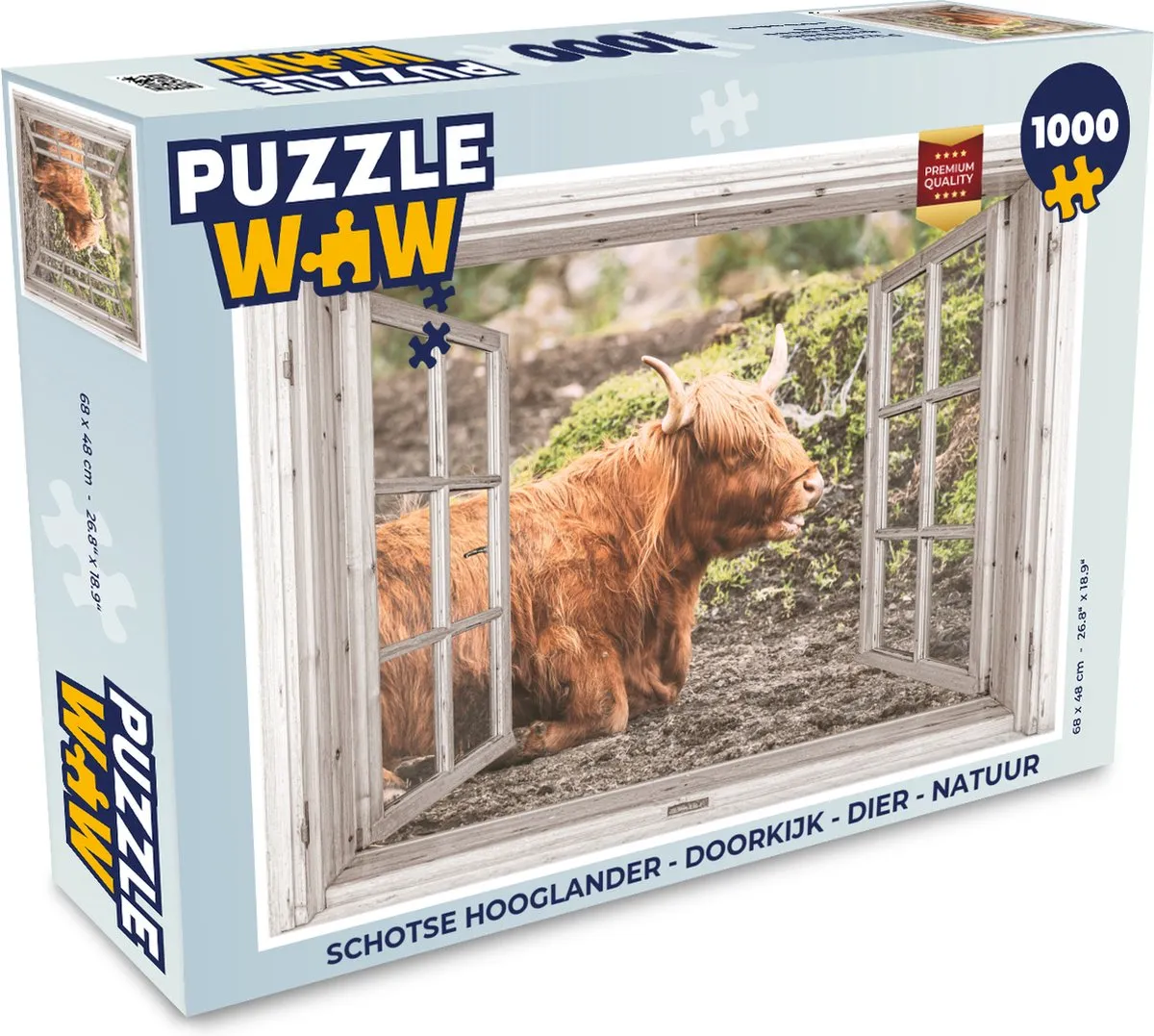 PuzzleWow Schotse Hooglander Legpuzzel 1000 Stuks