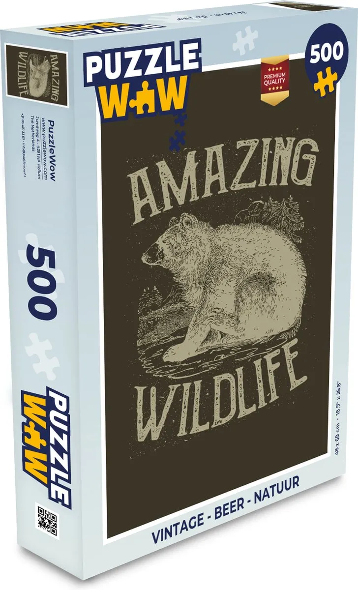 PuzzleWow Vintage Beer Legpuzzel 500 Stuks