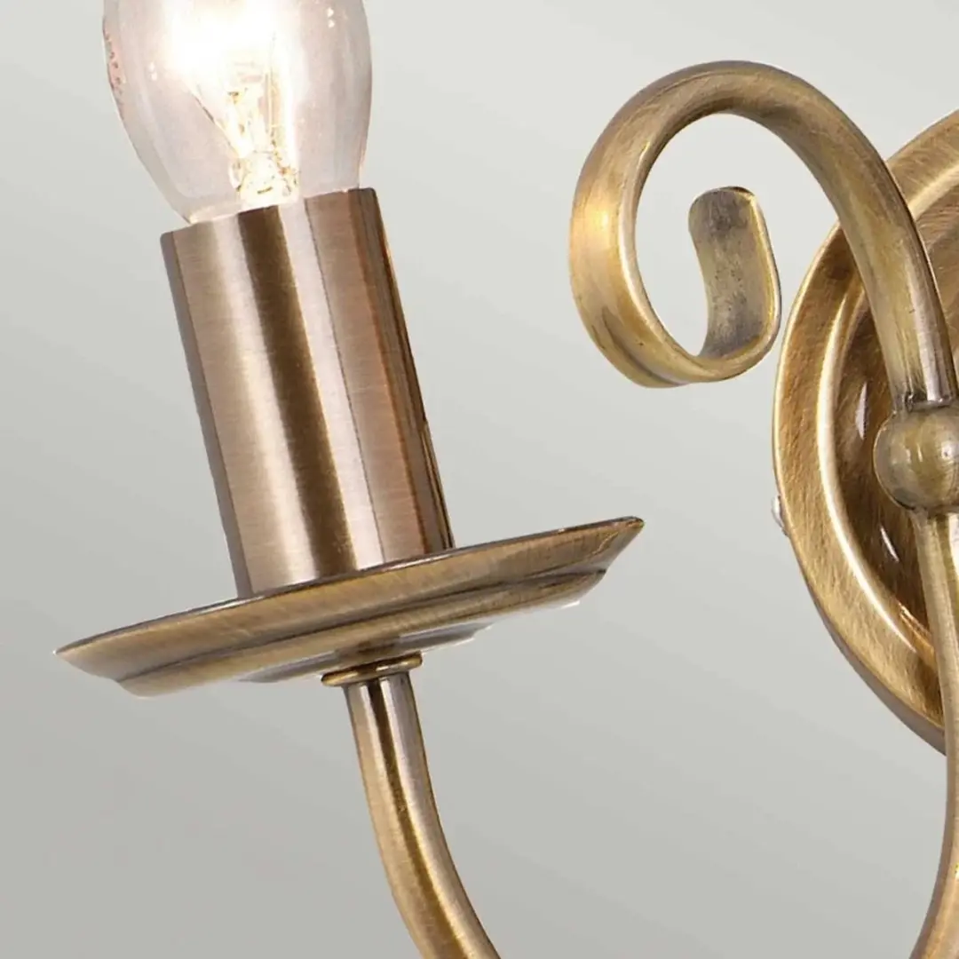 Elstead Lighting Artisan LED Wandlamp - 2x E14 60W - Aged Brass - afbeelding 4 van 5