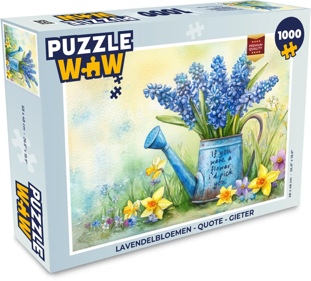 PuzzleWow Lavendelbloemen Quote Legpuzzel 1000 Stuks