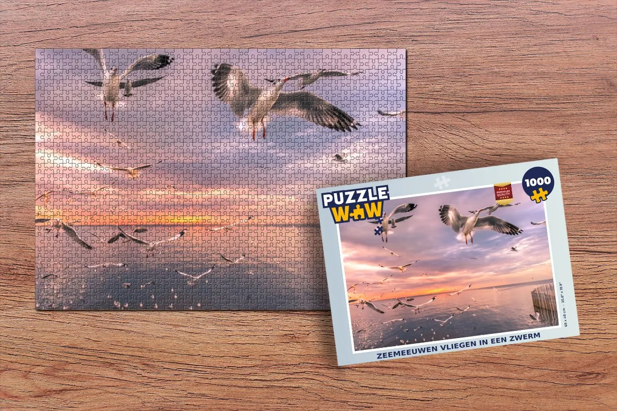 PuzzleWow Legpuzzel Zeemeeuwen 1000 Stuks - Multicolor