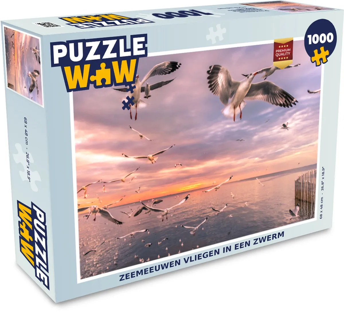 PuzzleWow Legpuzzel Zeemeeuwen 1000 Stuks - Multicolor