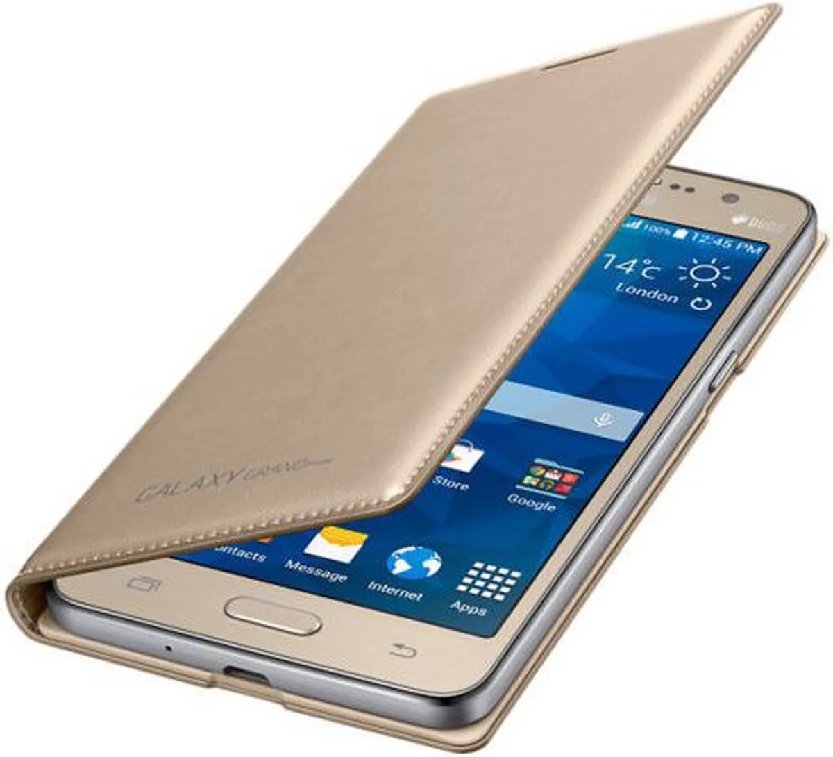 Samsung Grand Prime Flip Wallet - Goud