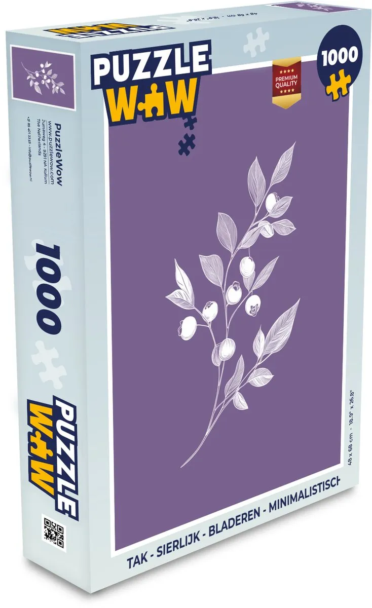 PuzzleWow Tak Bladeren Legpuzzel 1000 Stuks - Bosbessen