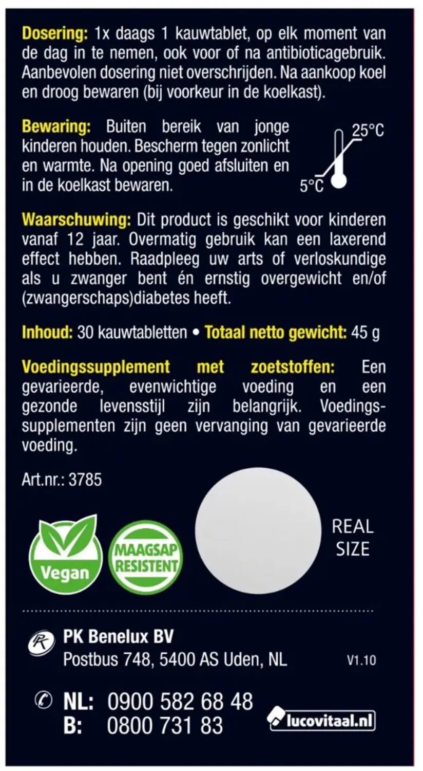 Lucovitaal Bioticomel Mix 6 Bacteriënstammen - 60 Kauwtabletten