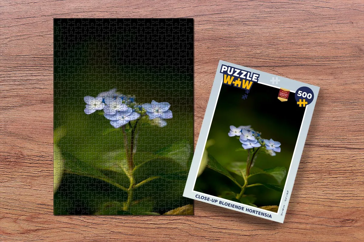 PuzzleWow Close-up Hortensia Legpuzzel 500 Stuks - Multicolor