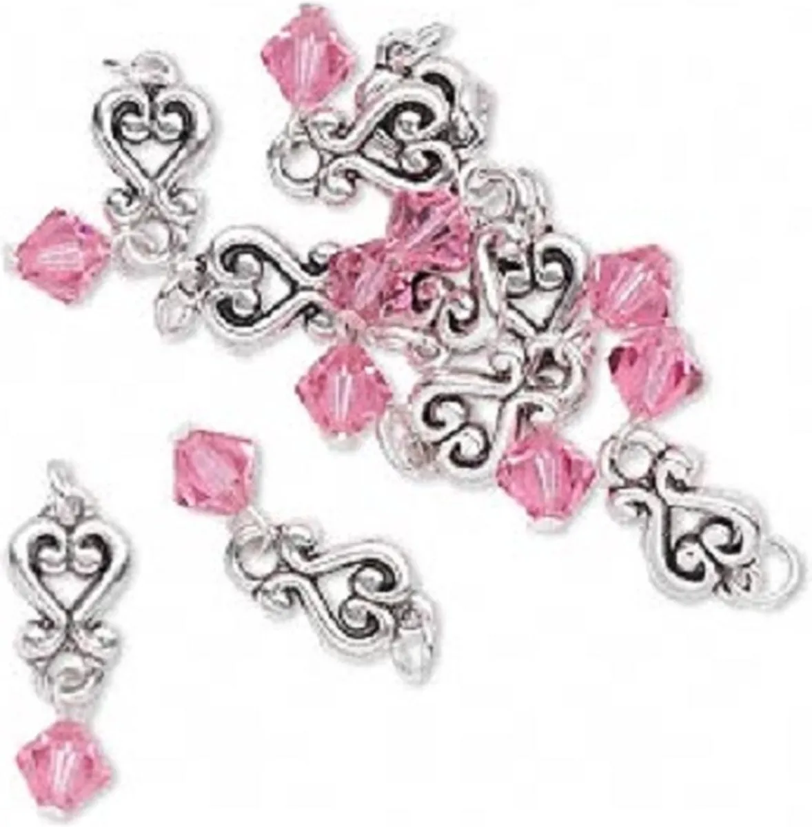 Swarovski Antiek Zilverplated Hangcomponenten 26x8mm