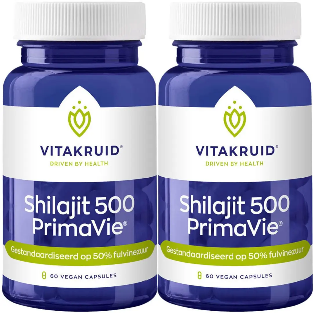 Vitakruid Shilatjit 500 PrimaVie - 2x 60 capsules - afbeelding 4 van 5