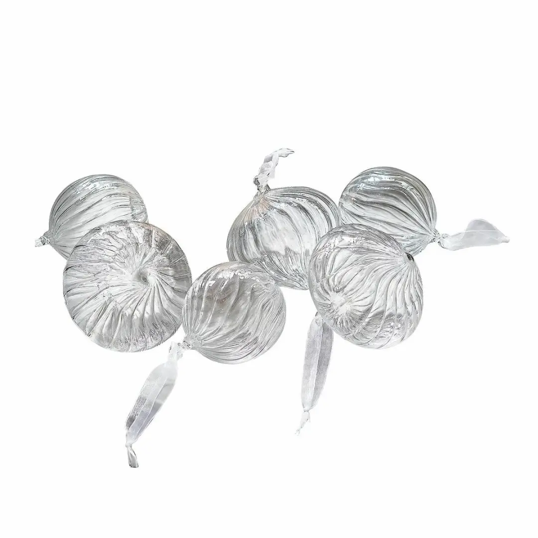 Loberon Kerstbal Set 6 Stuks - 10cm Heldere Bavella - afbeelding 3 van 6