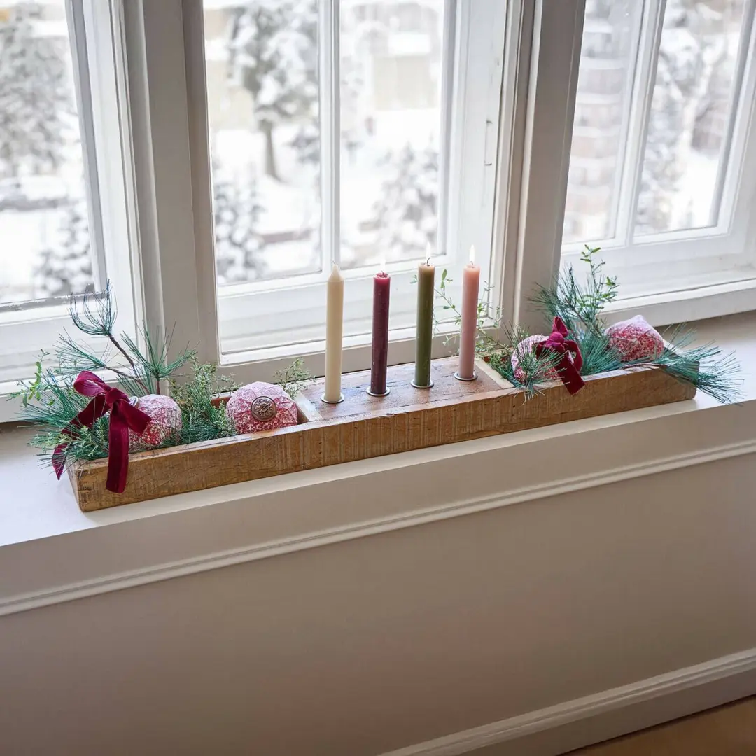 Loberon Kerstbal Set Ysavelle - 4 Stuks Ø9,5cm Bordeaux - afbeelding 2 van 5