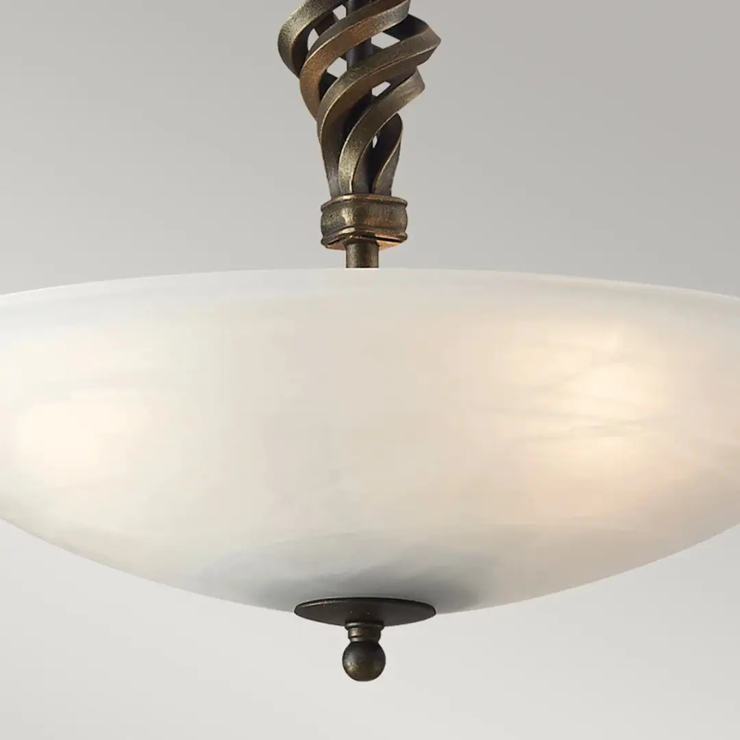 Elstead Pembroke LED Plafondlamp 3xE14 60W - 40cm - Dimbaar - afbeelding 4 van 4