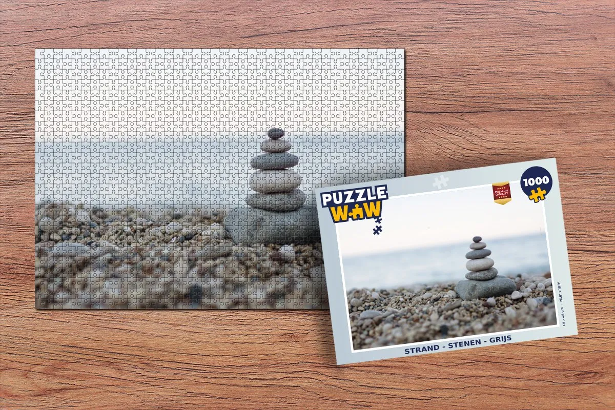 PuzzleWow Strand Stenen Legpuzzel 1000 Stuks - Multicolor