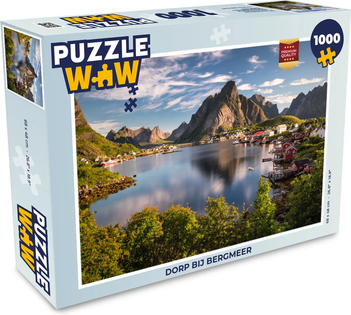 PuzzleWow Dorp bij Bergmeer Legpuzzel 1000 Stuks - Multicolor