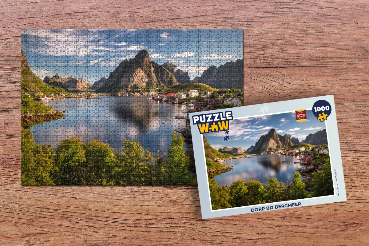 PuzzleWow Dorp bij Bergmeer Legpuzzel 1000 Stuks - Multicolor