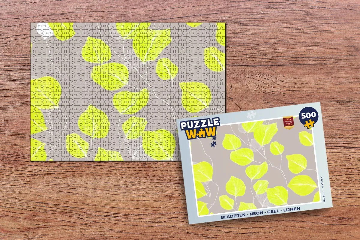 PuzzleWow Neon Bladeren Legpuzzel 500 Stuks - Geel