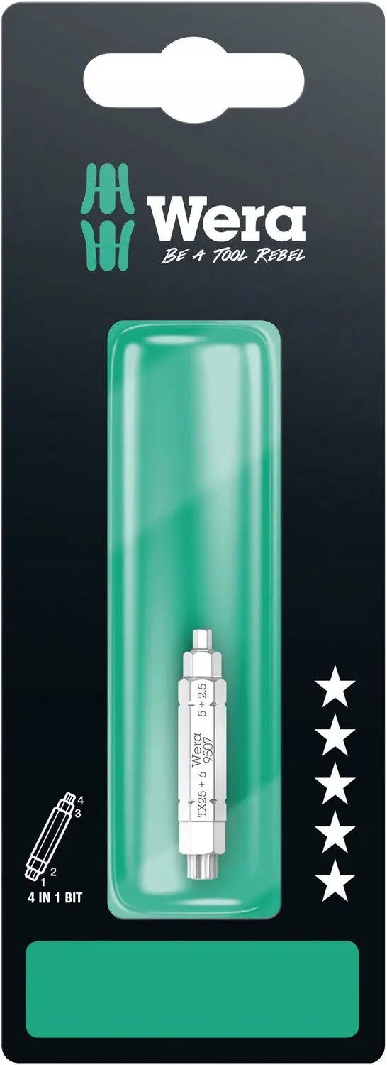 Wera 4-in-1 Bit 2.5/5/6mm TX25 37mm - afbeelding 4 van 5