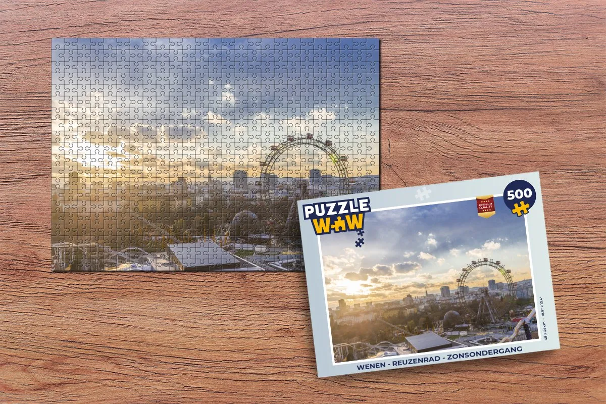 PuzzleWow Wenen Reuzenrad Legpuzzel 500 Stuks - Multicolor