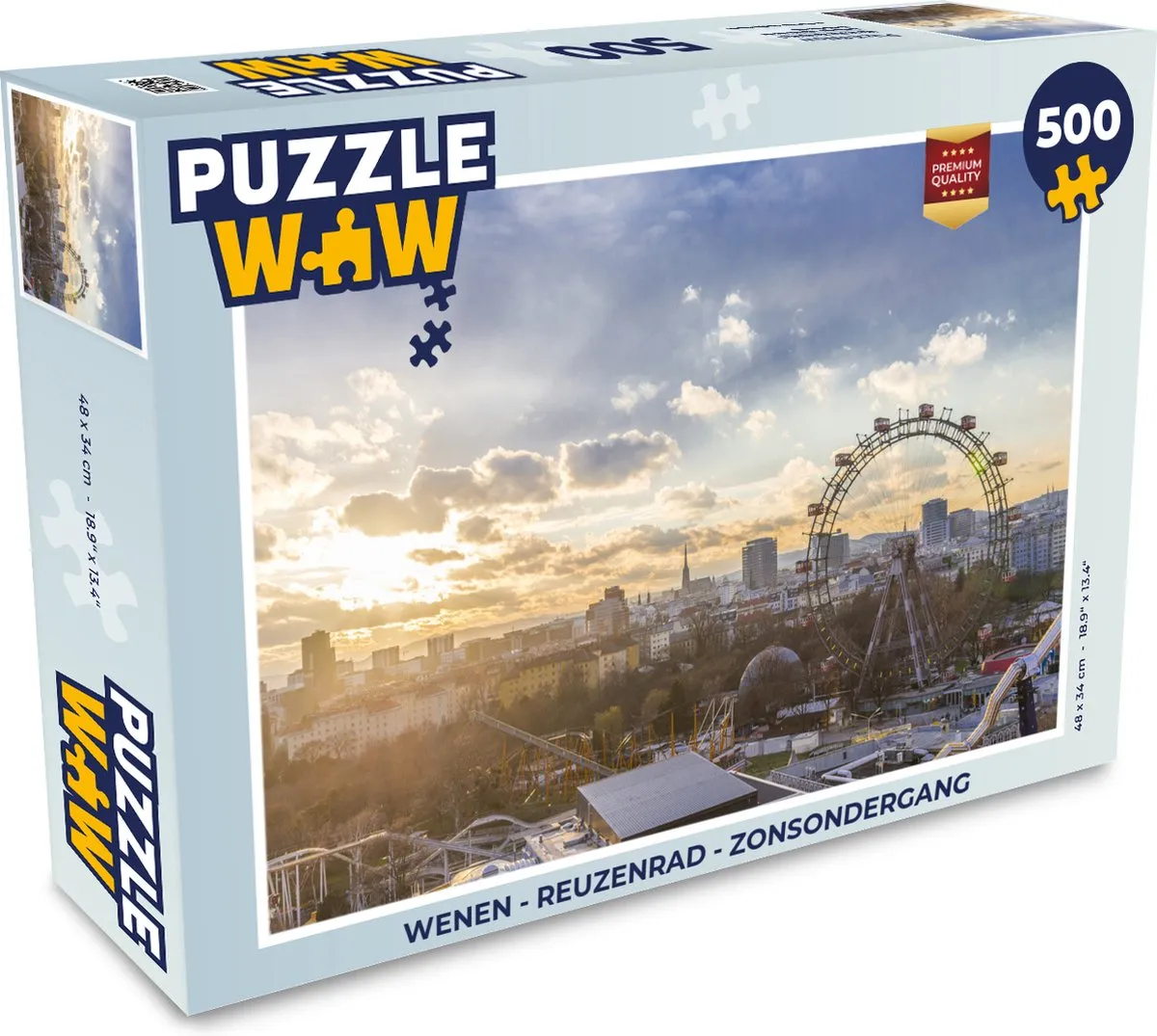 PuzzleWow Wenen Reuzenrad Legpuzzel 500 Stuks - Multicolor