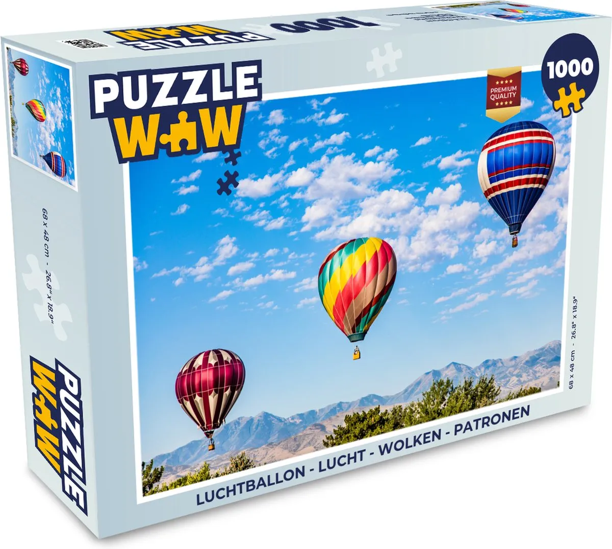 PuzzleWow Luchtballon Wolken Patronen Legpuzzel 1000 Stuks