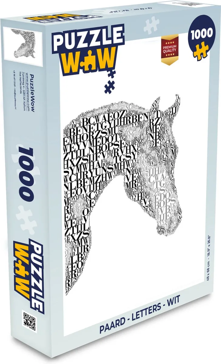 PuzzleWow Paard Letters Puzzel 1000 Stuks