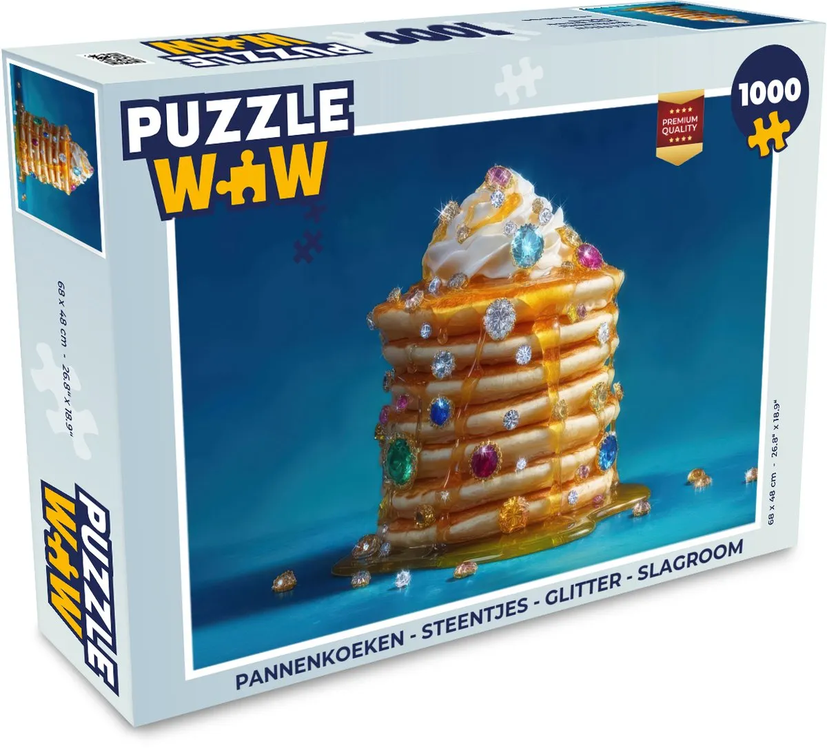 PuzzleWow Pannenkoeken Steentjes Glitter Legpuzzel 1000 Stuks