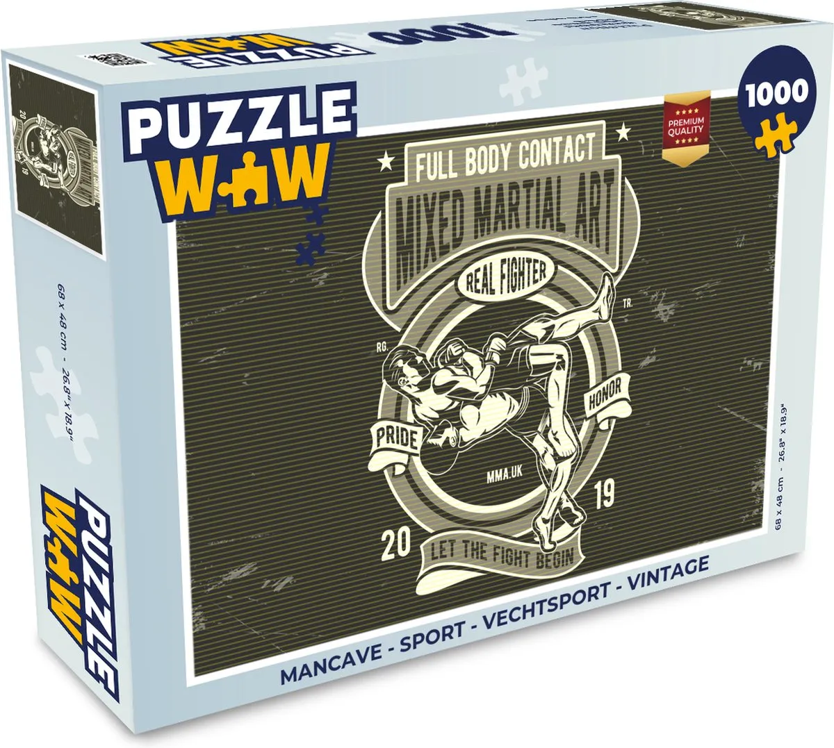 PuzzleWow Mancave Vechtsport Legpuzzel 1000 Stuks